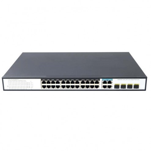 Immagine switch PoE Data Lab DPOE24US 24 porte 10/100/1000 con PoE e 4 porte combo Gigabit Ethernet / SFP